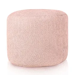 Round Cylinder Pouffe - Teddy Boucle