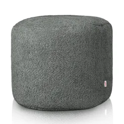 Round Cylinder Pouffe - Teddy Boucle