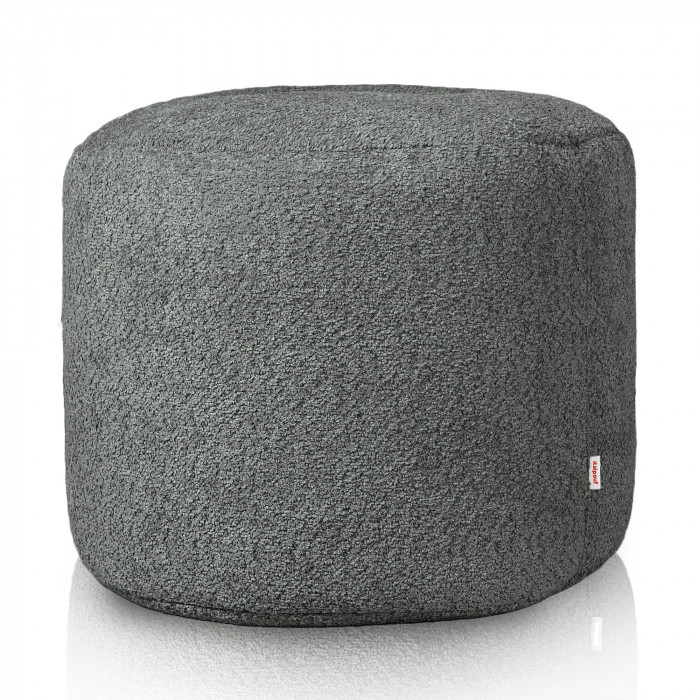 Grey pouf roller cilindro boucle
