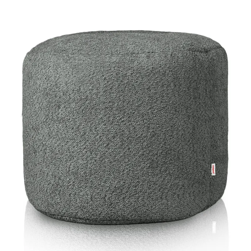 Round Cylinder Pouffe - Teddy Boucle