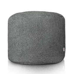 Round Cylinder Pouffe - Teddy Boucle – view 2