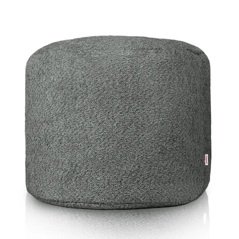 Round Cylinder Pouffe - Teddy Boucle – view 2