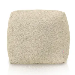 Stylish beige pouf in square shape for versatile decor