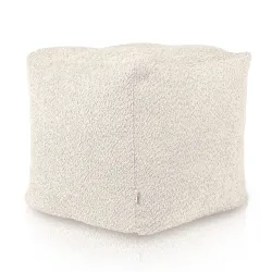 Square Cube Ottoman - Teddy Boucle