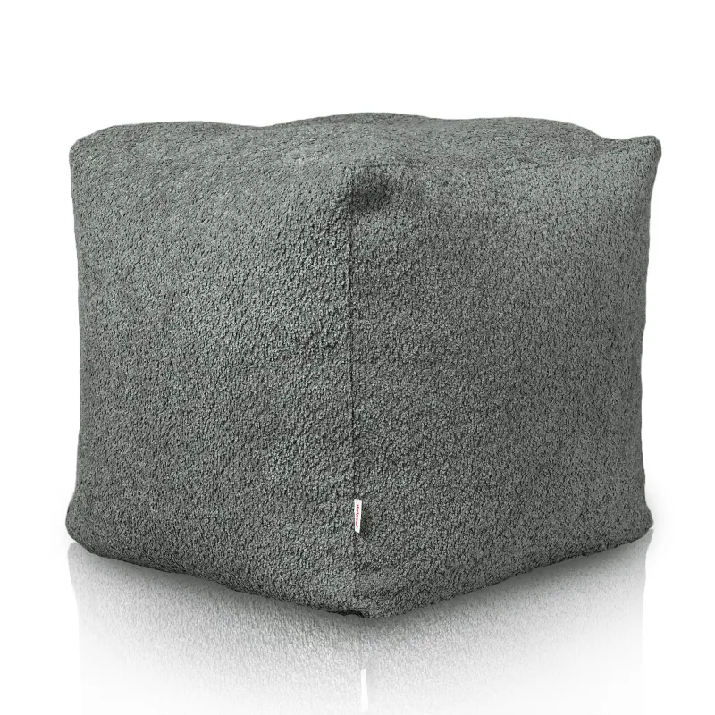 Square Cube Ottoman - Teddy Boucle