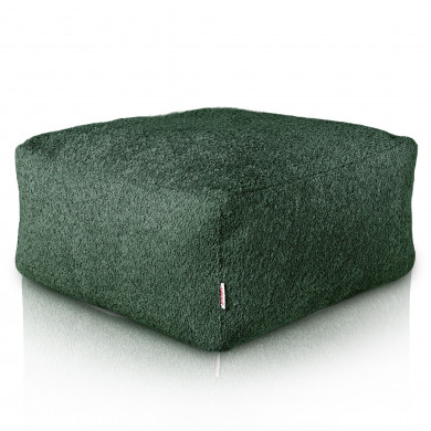 Dark green square footrest boucle