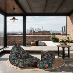 Round Cylinder Pouffe - Premium Printed Fabric – view 4