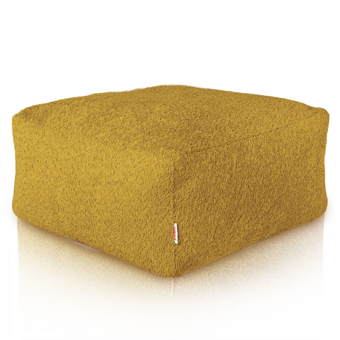 Mustard square footrest boucle