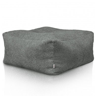 Grey pouffe table boucle