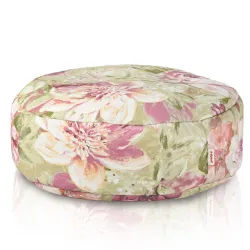 Round Footstool Pouffe - Premium Printed Fabric