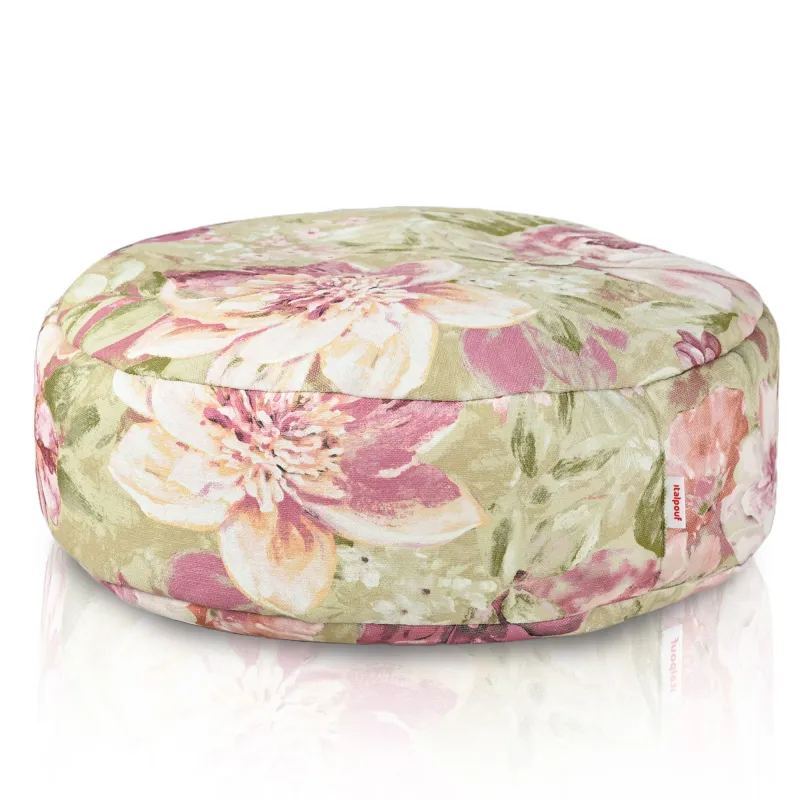 Round Footstool Pouffe - Premium Printed Fabric – view 9