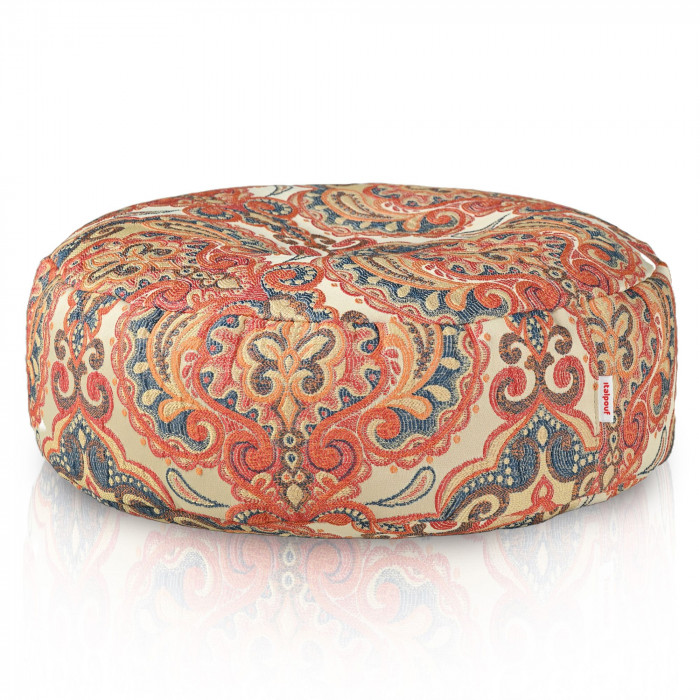 Red woven footstool