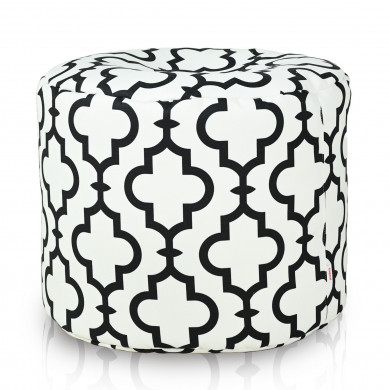 White marocco pouf roller