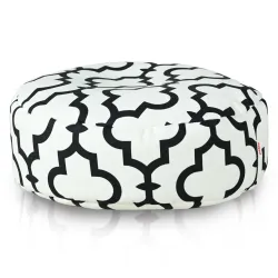 Round Footstool Pouffe - Premium Printed Fabric