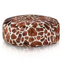 Round Footstool Pouffe - Premium Printed Fabric – view 5