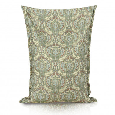 Green Oriental Ornament on Textured Fabric bean bag giant pillow