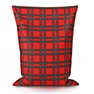 Red Retro Tartan bean bag giant pillow