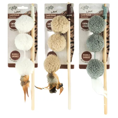 LAMB KEBAB cat toy with catnip, rod for pets accessories