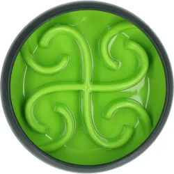 Dog bowl designed for slow feeding, durable material, easy to clean
