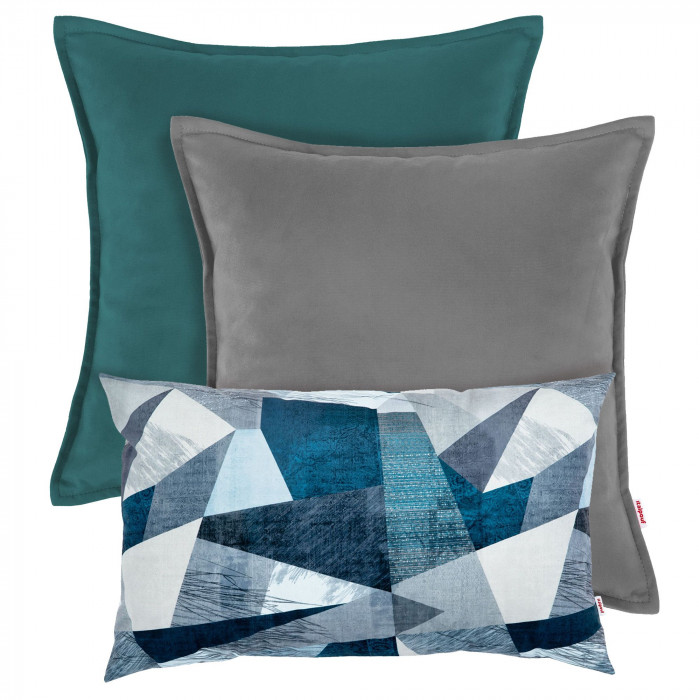 Blue and grey Abstract cushion set