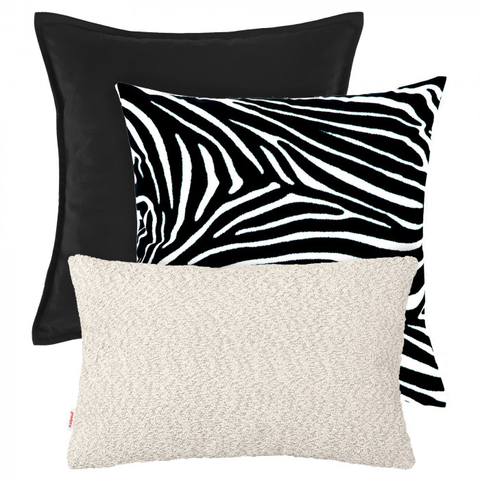Black and White and Zebra Cushion Set