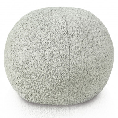 Grey ball decorative pillow boucle