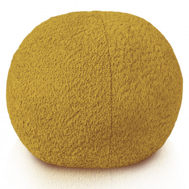 Mustard ball decorative pillow boucle