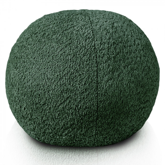 Ecru ball decorative pillow boucle