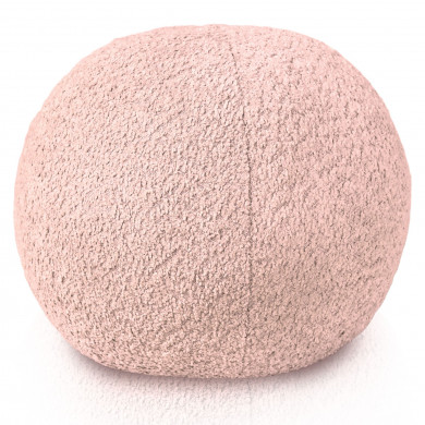 Powder pink ball decorative pillow boucle