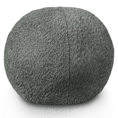 Grey ball decorative pillow boucle