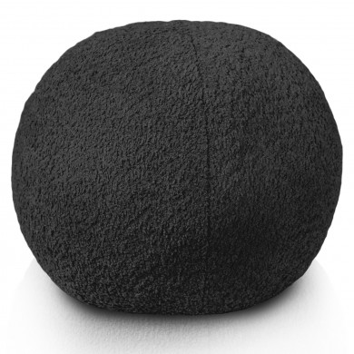 Black ball decorative pillow boucle