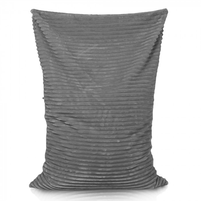 Grey bean bag pillow children stripe