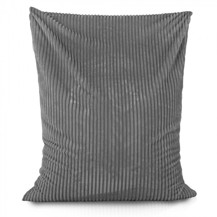 Grey bean bag pillow children stripe