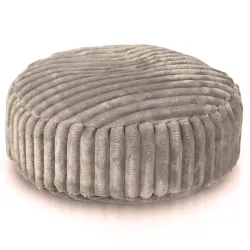 Round Footstool Pouffe - Jumbo Corduroy Royal