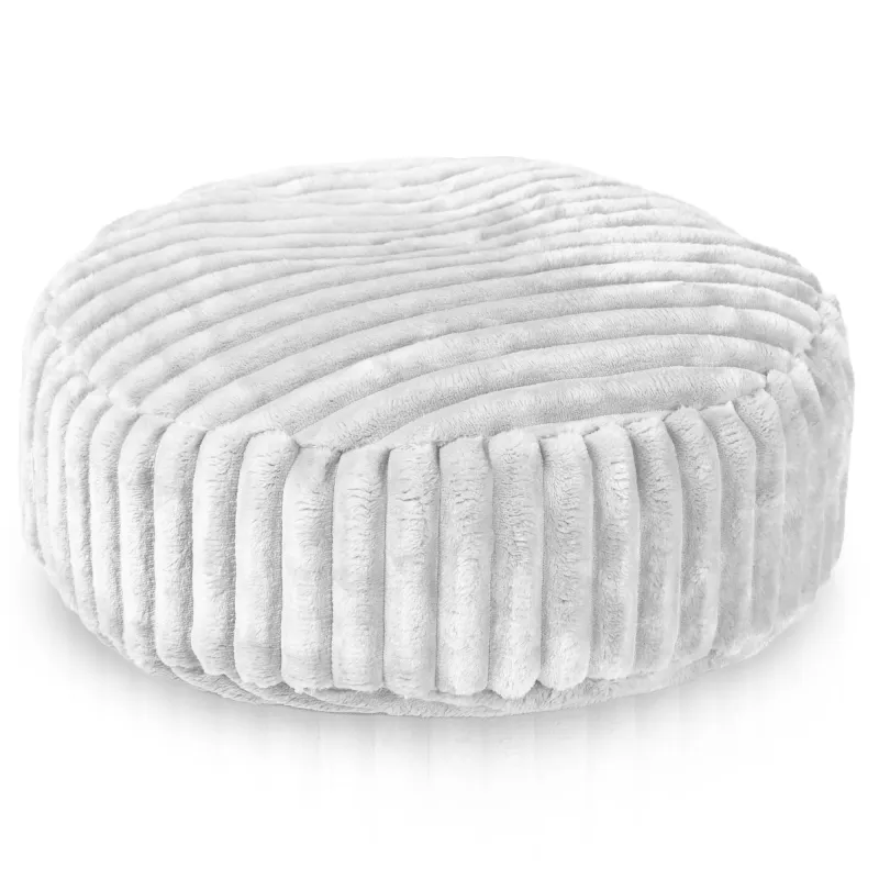 Round Footstool Pouffe - Jumbo Cord Stripe