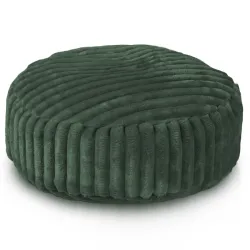 Round Footstool Pouffe - Jumbo Corduroy Royal