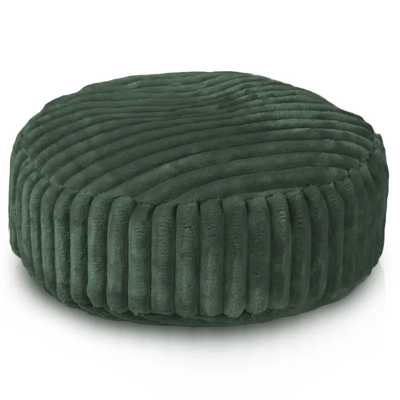 Round Footstool Pouffe - Jumbo Cord Stripe