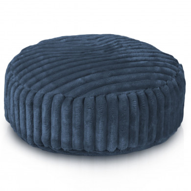 Navy blue footstool stripe