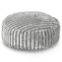 Round Footstool Pouffe - Jumbo Corduroy Royal