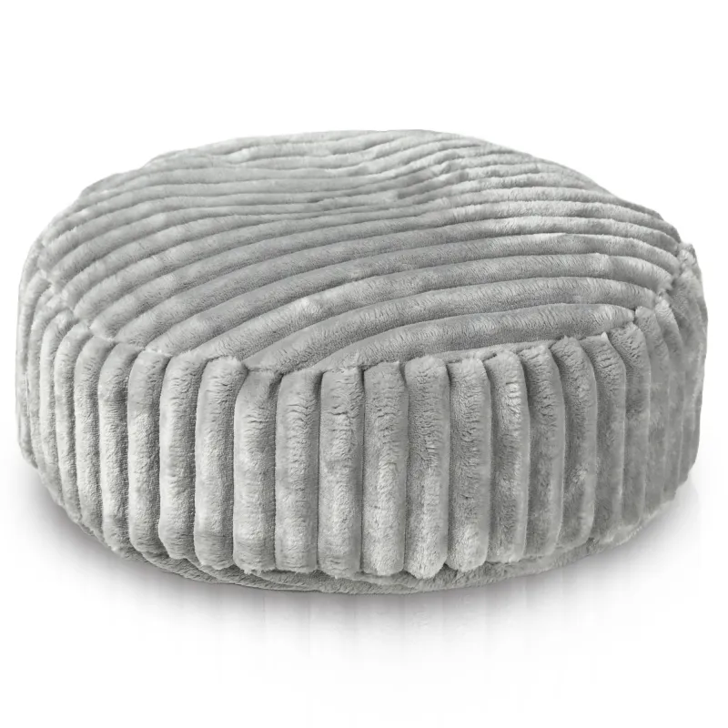 Round Footstool Pouffe - Jumbo Cord Stripe