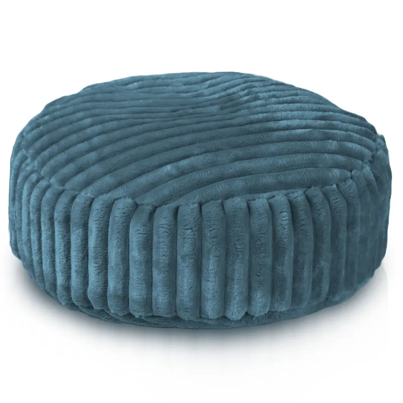 Round Footstool Pouffe - Jumbo Cord Stripe