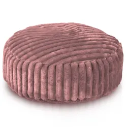 Round Footstool Pouffe - Jumbo Corduroy Royal