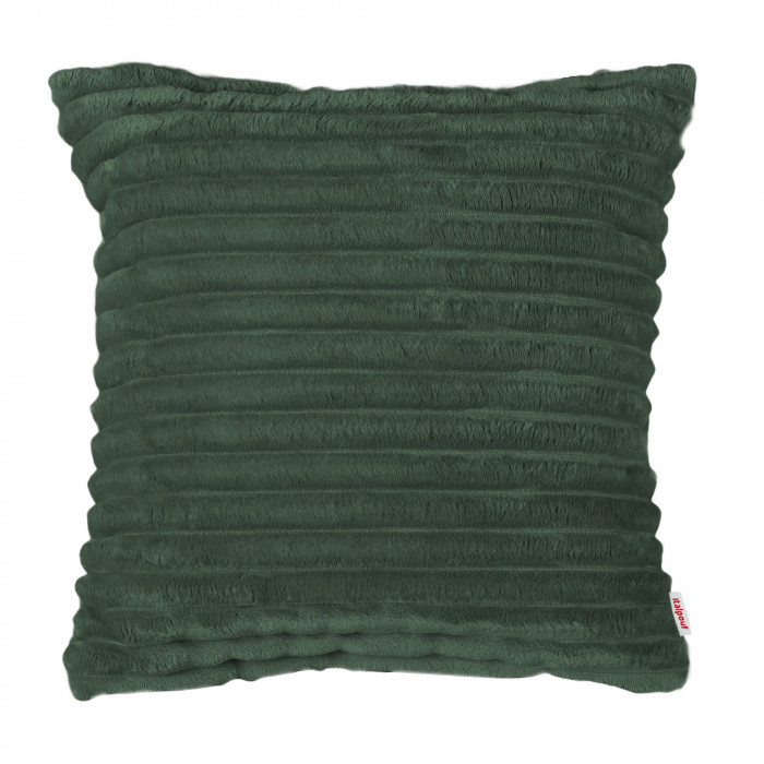 Dark green decorative pillow square stripe