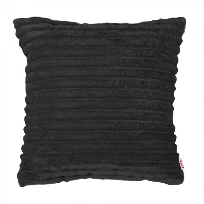 Black decorative pillow square stripe