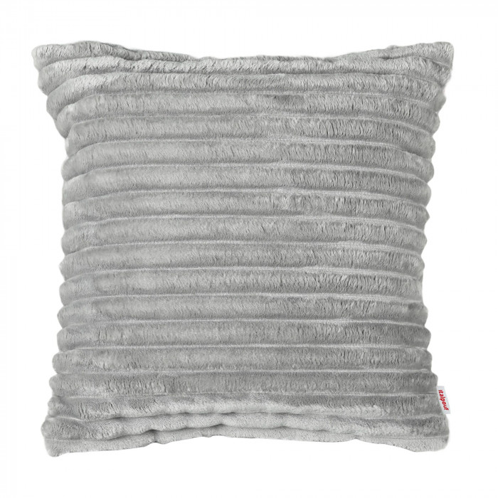 Light grey decorative pillow square stripe