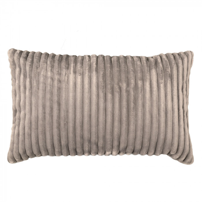 Beige decorative pillow rectangular stripe