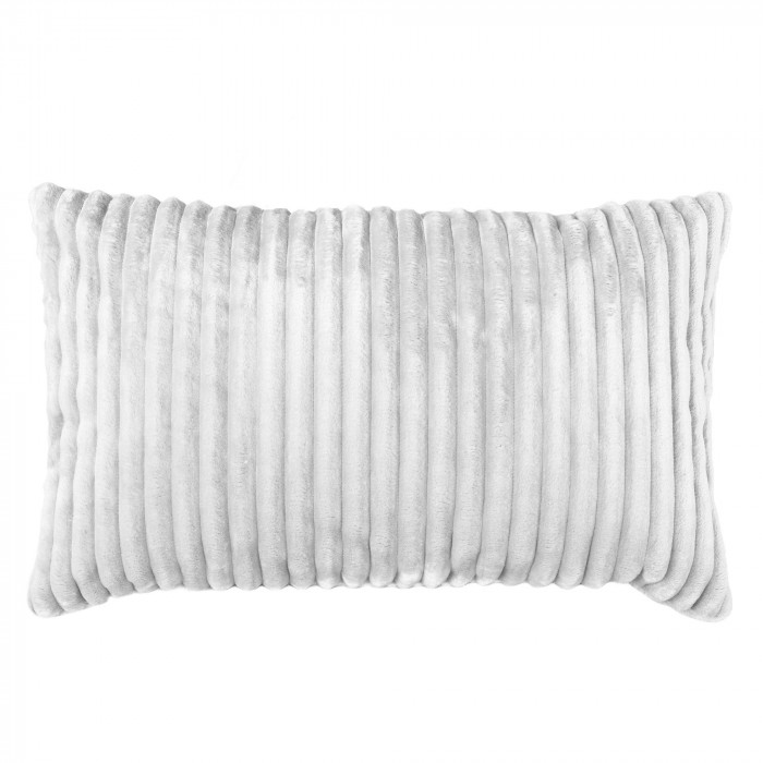 White decorative pillow rectangular stripe