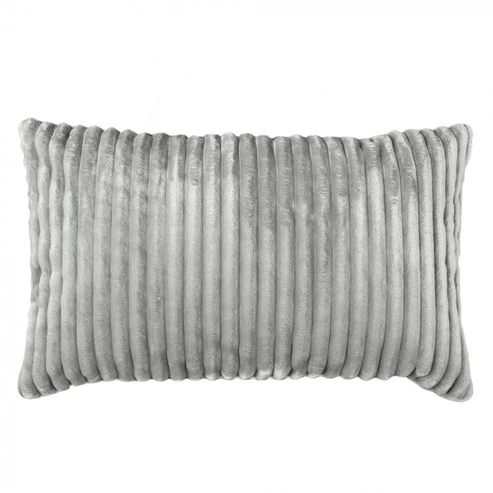 Light grey decorative pillow rectangular stripe