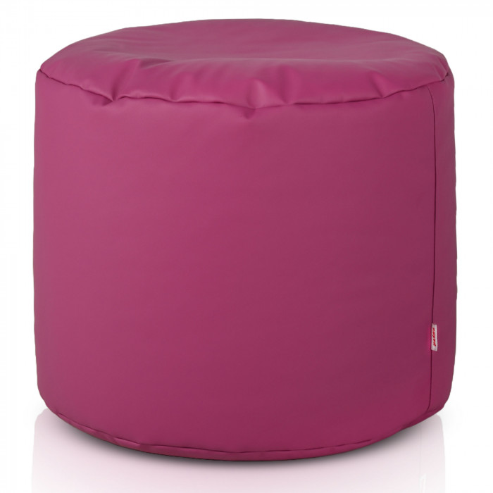 Fuchsia pouf roller pu leather