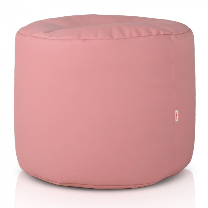 Light pink pouf roller pu leather